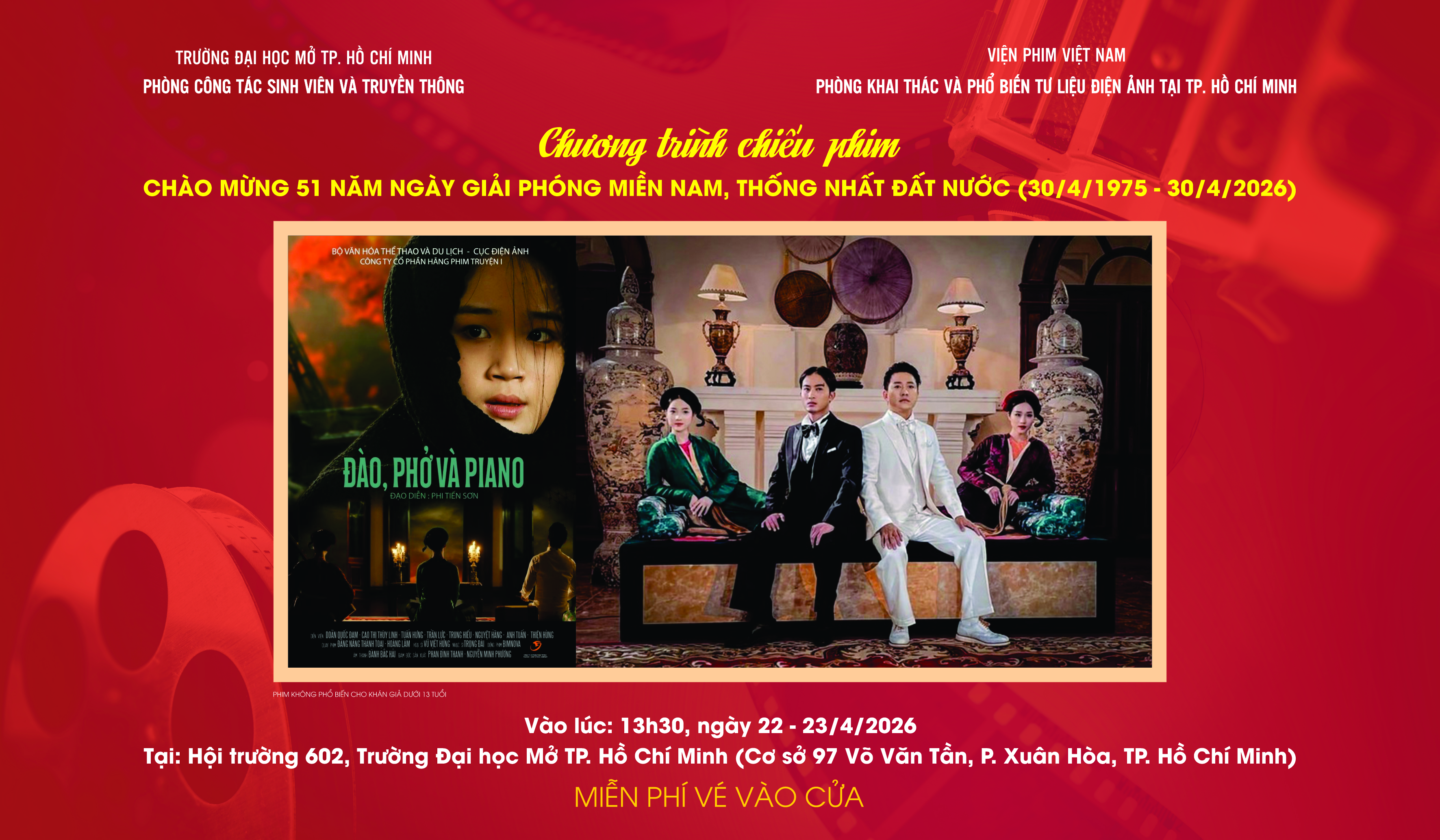 Chương trình chiếu phim "Đào, Phở và Piano" phục vụ sinh viên tại Thành phố Hồ Chí Minh